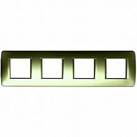 Рамка 2+2+2+2 модуля LIVING LIGHT, зеленый металлик |  код. C4802/4VM |  Bticino